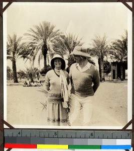 Two Europeans at the Shendam Mission, Shendam, Nigeria, 1923