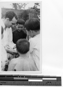 Fr. Lima with orphans at Luoding, China, 1938