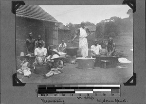 Africans washing clothes, Mbozi, Tanzania