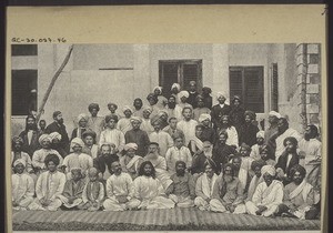 Annual assembly of the theosophical brothers of Adyar. After an original photograph. Mr. Cooper, E. Von Weber, Subba Rao, Colonel Olcott, Mr Leadbeater, General Morgan, Prince Hansingshee