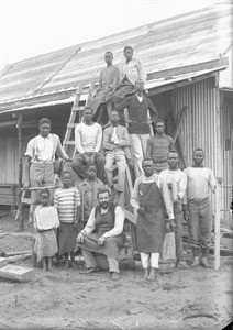 School under construction, Ricatla, Mozambique, ca. 1896-1911