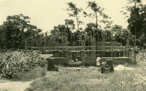 Mission house under construction, in Ebeigne, Gabon