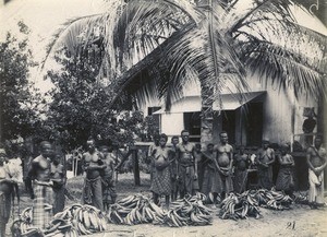 Sellers of bananas in Lambarene, Gabon