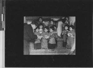 Children preparing for baptism at Manchuria, China, 1938