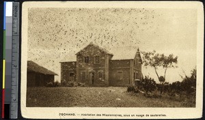 Missionary house swarmed by locusts, Dschang, Cameroon, ca.1920-1940