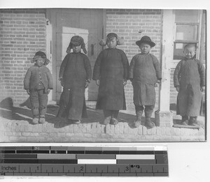 Children in front of the rectory at Hamahe, China, 1940