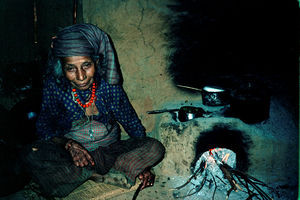 A typical day for women in rural Nepal is like this: Back with the water, she initiates the fir