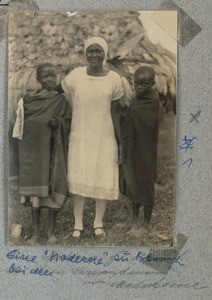 A ‘Modern’ visiting the relatives in Machame, Tanzania, ca.1920-1930