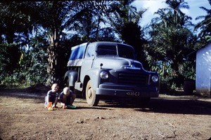 Arne and Olav Heggheim playing, Bankim, Adamaoua, Cameroon, 1955-1962