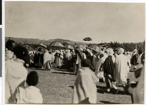 Orthodox priests at the celebration of Timkat, Addis Abeba, 1929