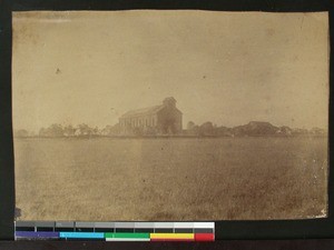 The Church and the Mission Station to the right, Ambatofinandrahana, Madagascar, 1888(?)