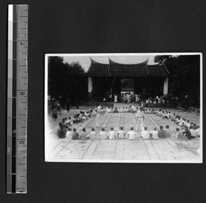 Students of Fukien Christian University doing rural extension work, Fuzhou, Fujian, China, ca.1948