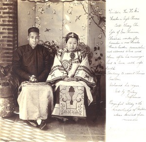 Chinese Christian man and wife, Guangzhou, China, ca. 1910