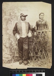 Portrait of Governor of Tamatave and his wife, Madagascar, ca. 1910