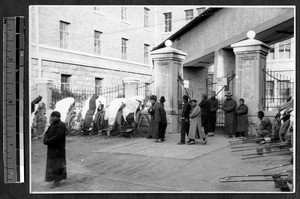 Gate to hospital, Jinan, Shandong, China, 1941