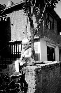 Kathmandu, Nepal, 1991. Rasmus Mundbjerg, son of Teachers at the Norwegian School, Annette and