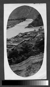 City near river junction, Sichuan, China, ca.1900-1920