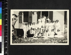 Group portrait of missionary children and teachers, Governor's Harbour, Eleuthera, Bahamas, ca. 1903-1920