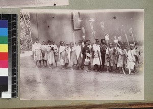 Children playing outdoors, Madagascar, ca. 1910