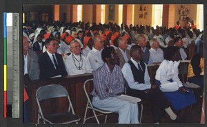 Congregation in church service, Zambia, ca.1940-1950