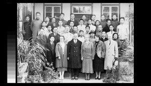 Group portrait with Dr. and Mrs. W. R. Morse, Chengdu, Sichuan, China, 1937