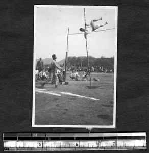 Pole vaulter, Jinan, Shandong, China, 1924