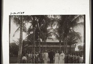 Church, living quarters for the sisters, boarding school girls and missionaries in Ho