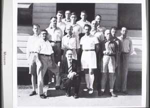 Interned Cameroon missionaries in Jamaica with Dr Hoffmann, the Secretary of YMCA International, and with Dr Süss of Agogo (Gold Coast)