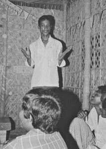 Bangladesh Lutheran Church/BLC, 1983. Rev. Dhoroni Bormon celebrating the church service