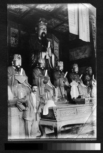 Idols at Taoist temple, Guan Xian, China, ca.1900-1920