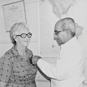 Danish Missionary Ingeborg Depping, Tirukoilur, Tamil Nadu, 1939-1980. For many years Head of t