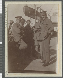 RAMC Officers on troopship, Cape Town, South Africa, June1917