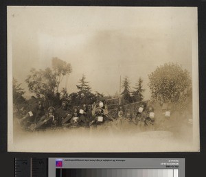 Men drinking tea, Tumutumu, Kenya, September 1926