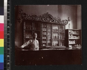 Portrait of hospital dispenser, possibly Guangzhou, China, ca. 1900