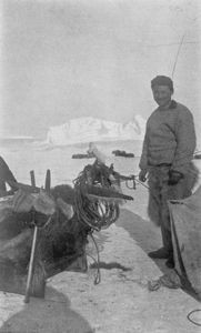 Pastor Gustav Olsen near his sleigh