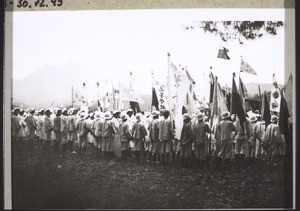 The schoolboys assemble for the national day of mourning