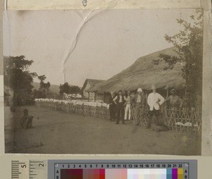 European missionaries at a river station, Malawi, ca.1900