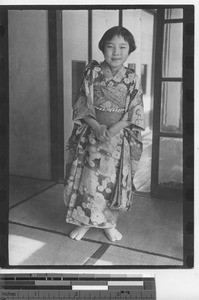 A girl at the Japanese Mission at Fushun, China, 1936