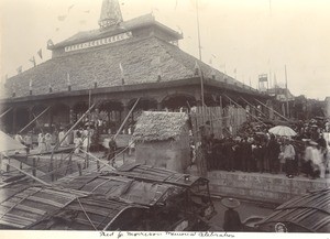 Group gathered for Morrison memorial celebration, Guangzhou, China, September 1907