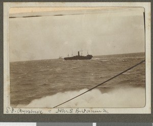 SS Ayrshire and HMS Britannia at sea, Atlantic Ocean, 19 May -25 June 1917