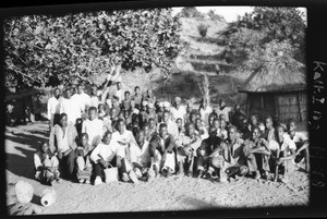 Leprous after worship service, Mozambique, ca. 1933-1939