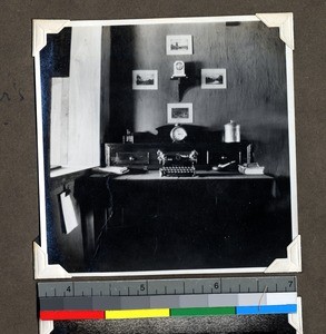 Father Sirlinger's desk at the Mission, Shendam, Nigeria, 1923