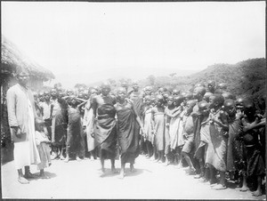 Girls dancing during break, Tenga, Tanzania, ca. 1911-1914