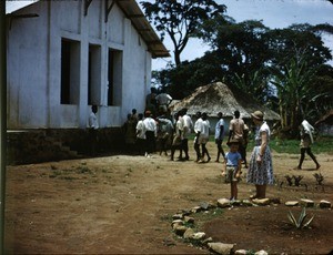 Outside the church, Bankim, Adamaoua, Cameroon, 1955-1968