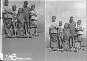 Group of African boys in Makulane, Mozambique, ca. 1896-1911