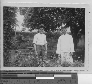 A cook and house boy at Soule, China, 1935