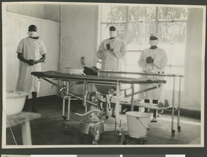 Staff in the operating theatre, Chogoria, Kenya, ca.1948