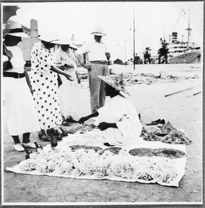 Vendor at the harbour, Tanga, Tanzania, ca.1927-1938