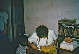 Missionary and Nurse, Anna Stubkjær Borg, sent by DMS to Tanganyika/Tanzania, 1951-82. Here she