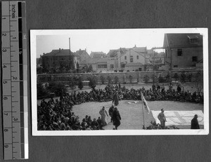 Refugees at headquarters of Nanking Safety Zone Committee, Nanjing, China,1938